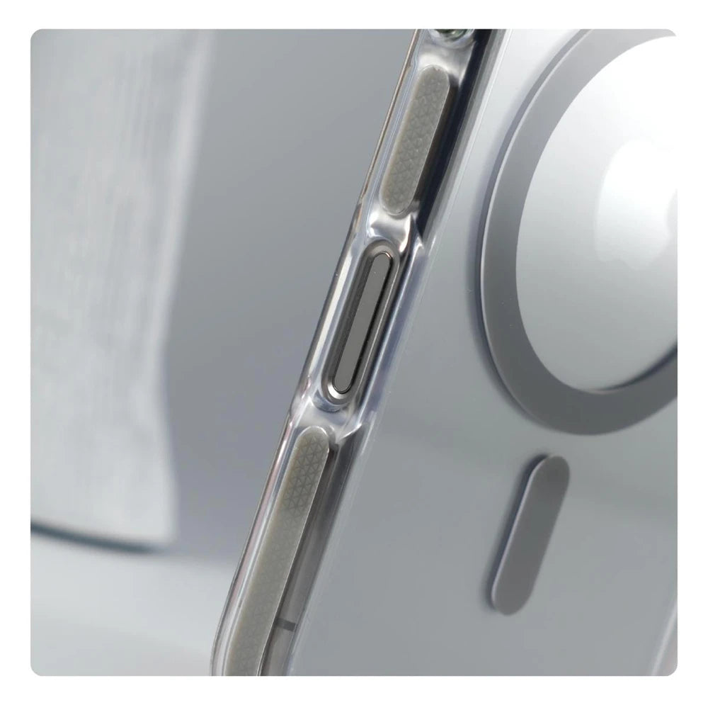 Coque pare‑chocs transparente de luxe MagSafe avec protection d’objectif, compatible iPhone 12 / 13 / 14 / 15 / 16 / 17 (base, Plus, Pro, Pro Max, Air) avec support intégré pour une protection élégante au quotidien.