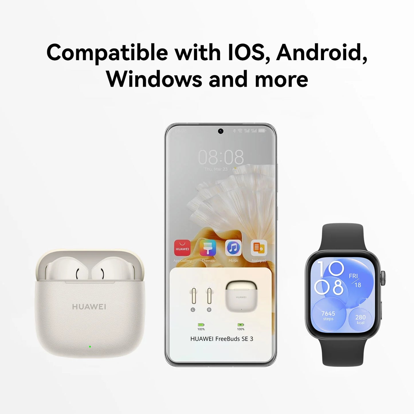 Casque d’origine HUAWEI FreeBuds SE 3 – 42h de lecture, charge rapide, connexion BT 5.4, compatible iOS et Android