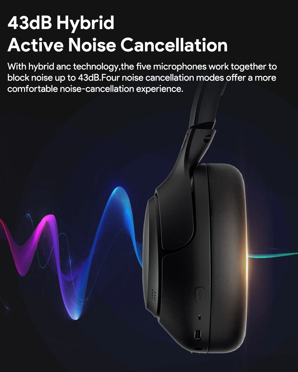 QCY H3 Hi-Res Audio Headphones for Gaming, Music and Calls.