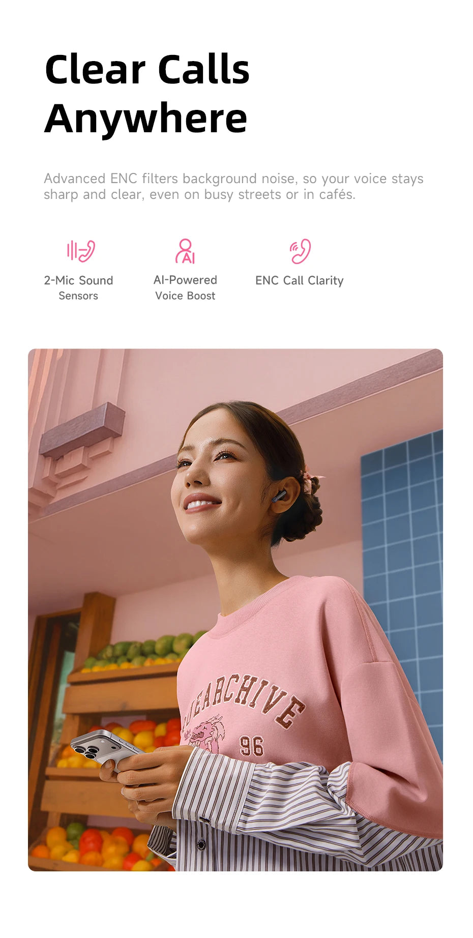 Baseus Bass BS2 Lite – Écouteurs Bluetooth TWS 6.0 semi‑intra‑auriculaires avec 2 micros AI ENC, 40h d’autonomie, IP55 et SuperBass