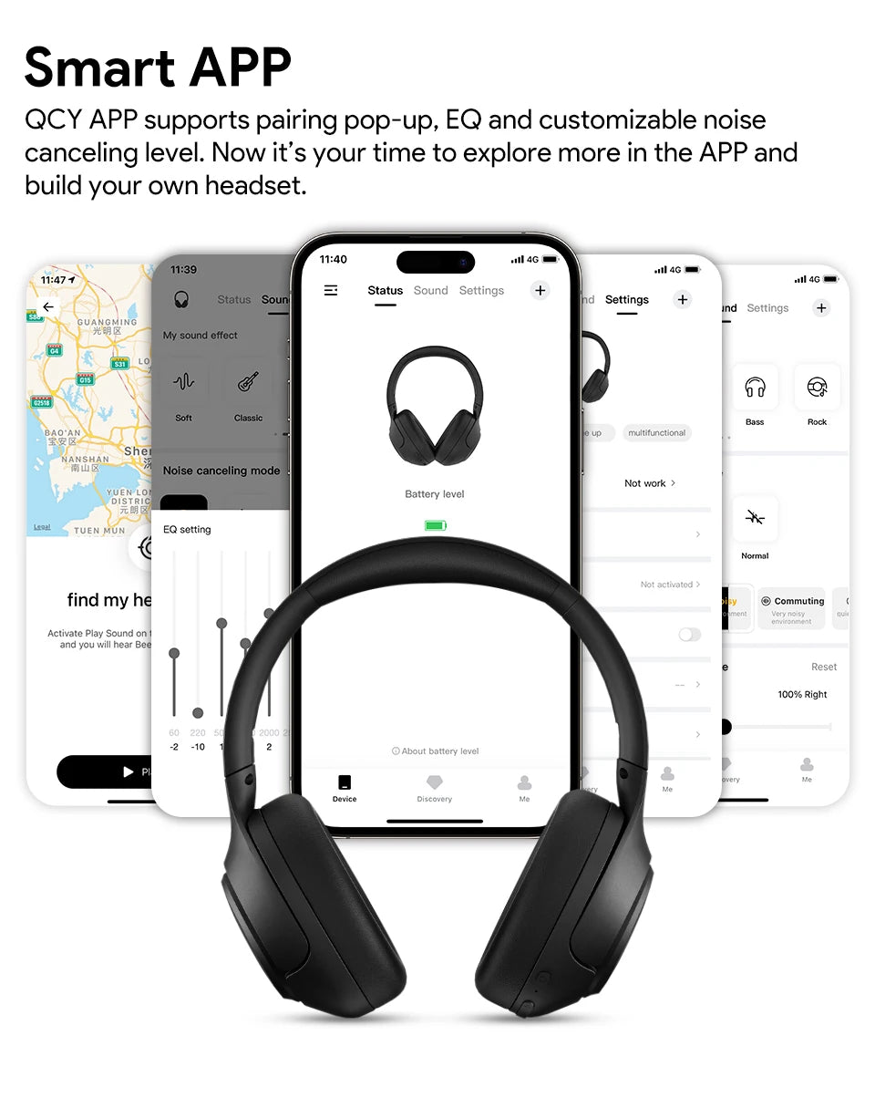 QCY H3 Hi-Res Audio Headphones for Gaming, Music and Calls.