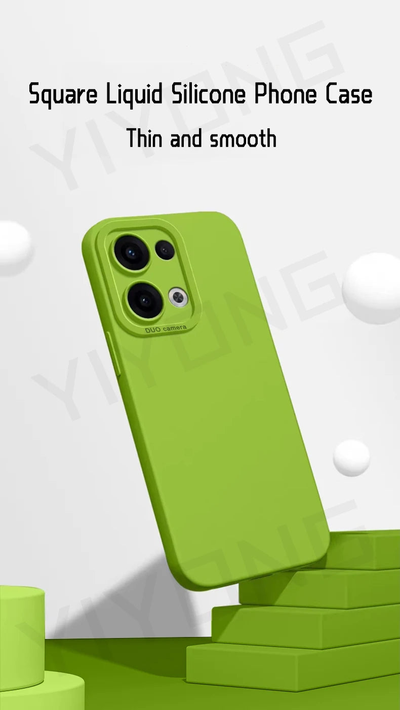 Coque YIYONG Silicone Liquide Soyeux pour OPPO Reno 13 / 13 Pro / 14 / 14 Pro – Étui Souple Antichoc 5G Global