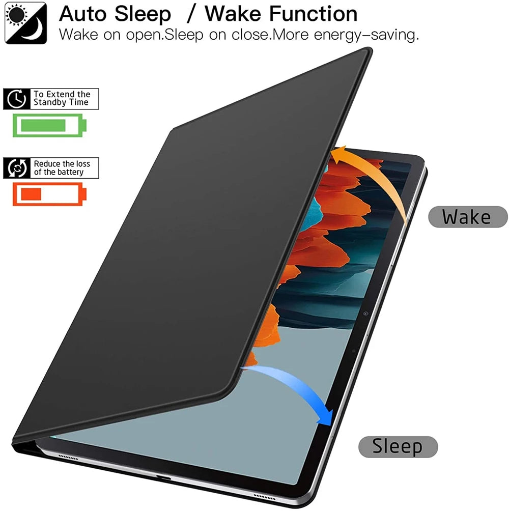 Étui Magnétique pour Samsung Galaxy Tab S7/S8/S9/S10 (10.9”–14.6”) – Support Multi‑Positions, Réveil Automatique & Porte‑Stylet Intégré