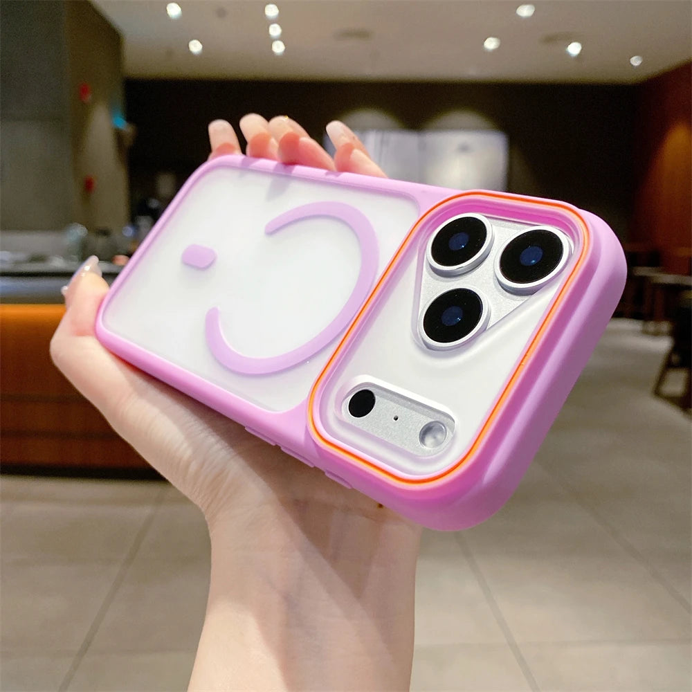 Coque transparente mate givrée compatible MagSafe en TPU magnétique pour iPhone