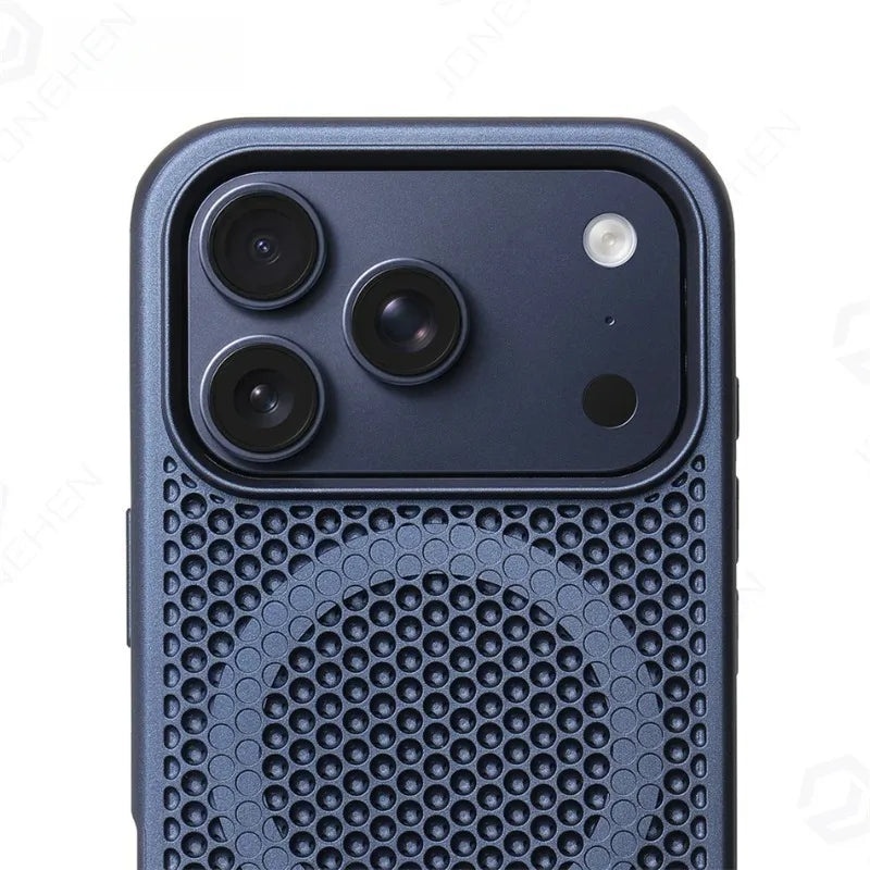 Coque magnétique antichoc avec support et dissipation thermique pour iPhone 17 / 16 / 15 / 14 / 13 – Pro, Pro Max, Normal, Air, Plus