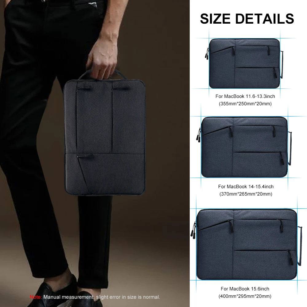 Laptop Bag 13 14 15 16 inch Waterproof Notebook Case Sleeve For Macbook Air Pro 15.4 15.6 Lenovo Computer Handbag Briefcase Bag