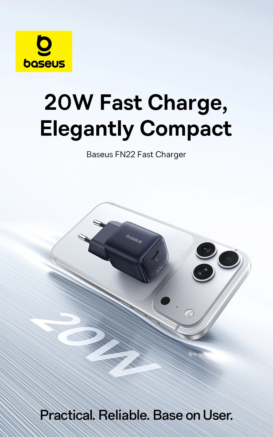 Chargeur Baseus USB Type‑C 20W Rapide
