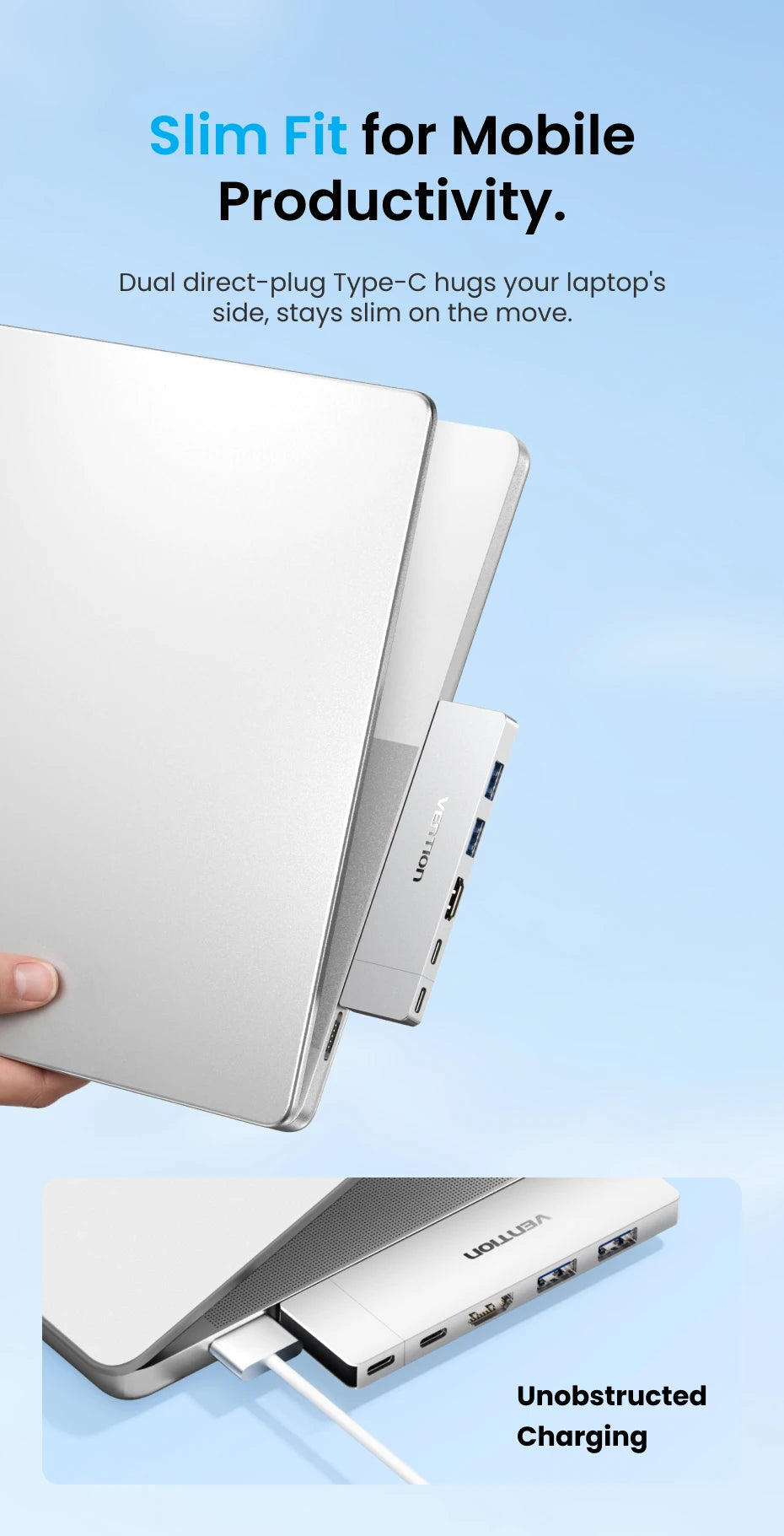 Vention USB‑C Plug‑in HUB – Thunderbolt 4, 6 Ports, Compatible Mac/iPhone/Windows