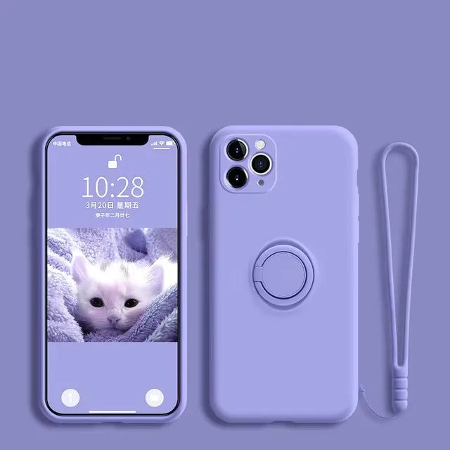 Coque de téléphone avec support magnétique en Silicone liquide de luxe, étui arrière pour XiaoMi 13T 14T 15 Redmi 13C 4G Note 12 13 14 Pro Plus 5G