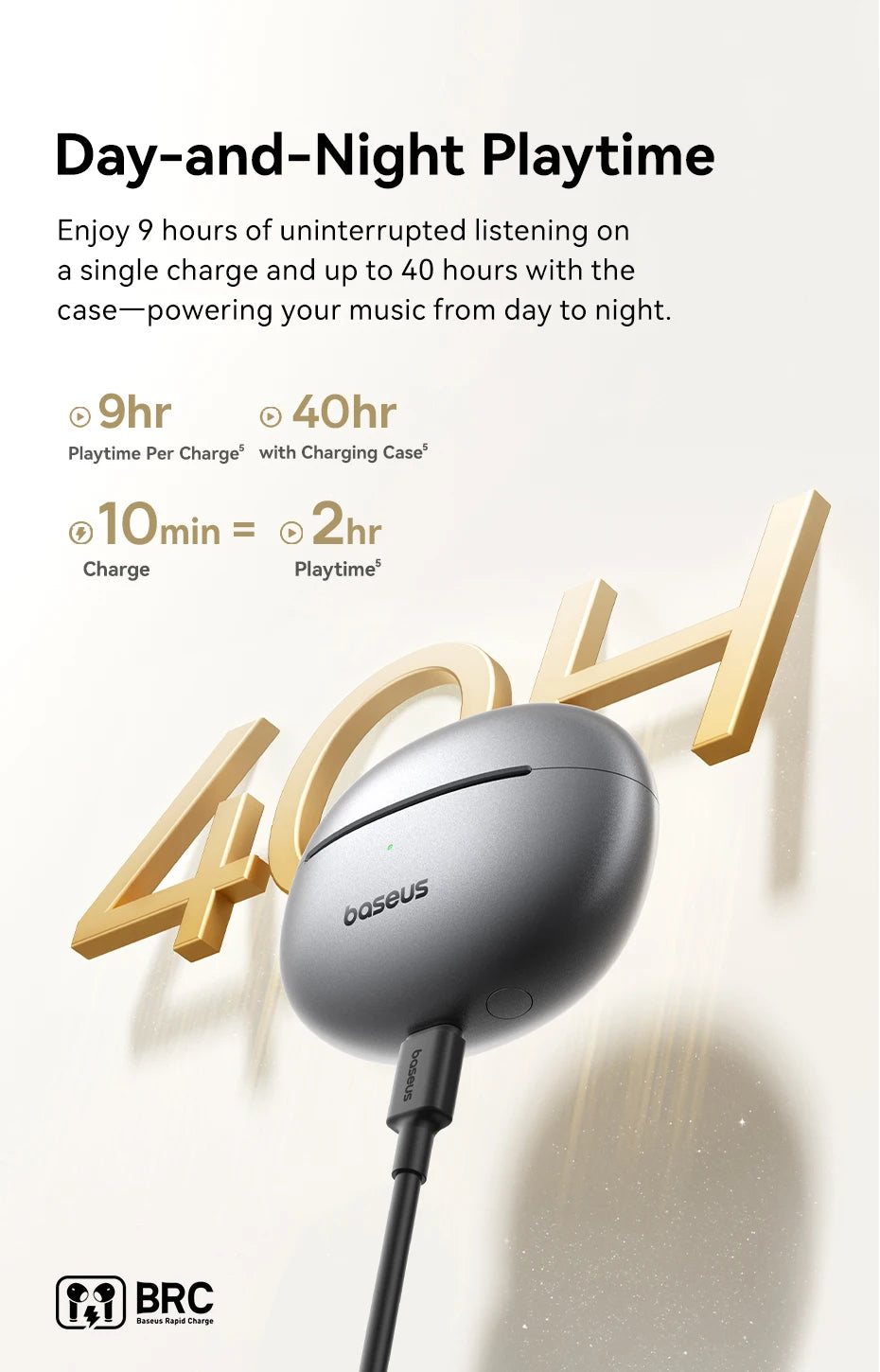 Baseus MC1 Pro Open-Ear TWS Wireless Earbuds – Bluetooth 6.0, IP67, 40H Battery, ENC 4-Mic, SuperBass 2.0