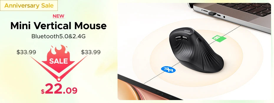 UGREEN-Souris Verticale Sans Fil, Bluetooth