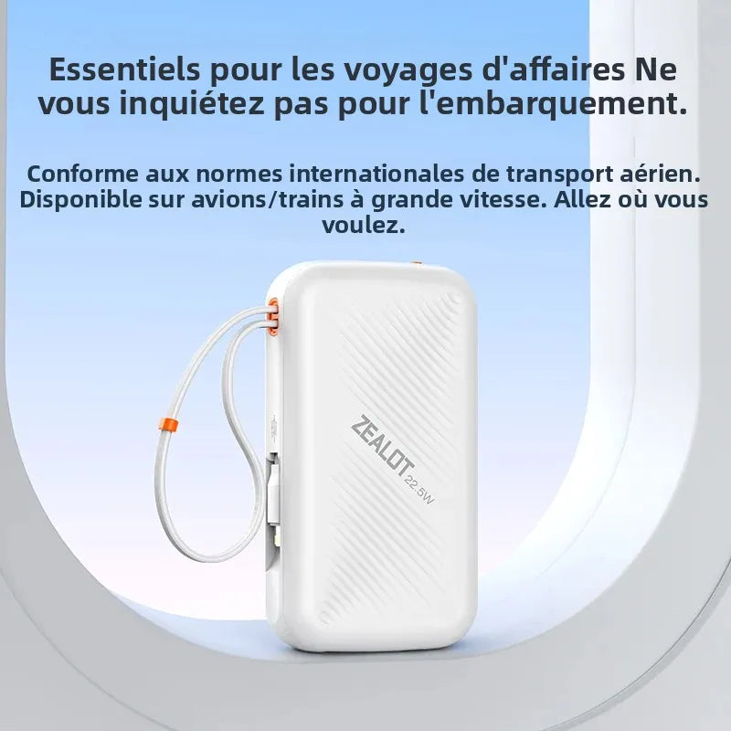ZEALOT Y2200 – Power Bank 20000mAh 22,5W avec USB‑C + Lightning