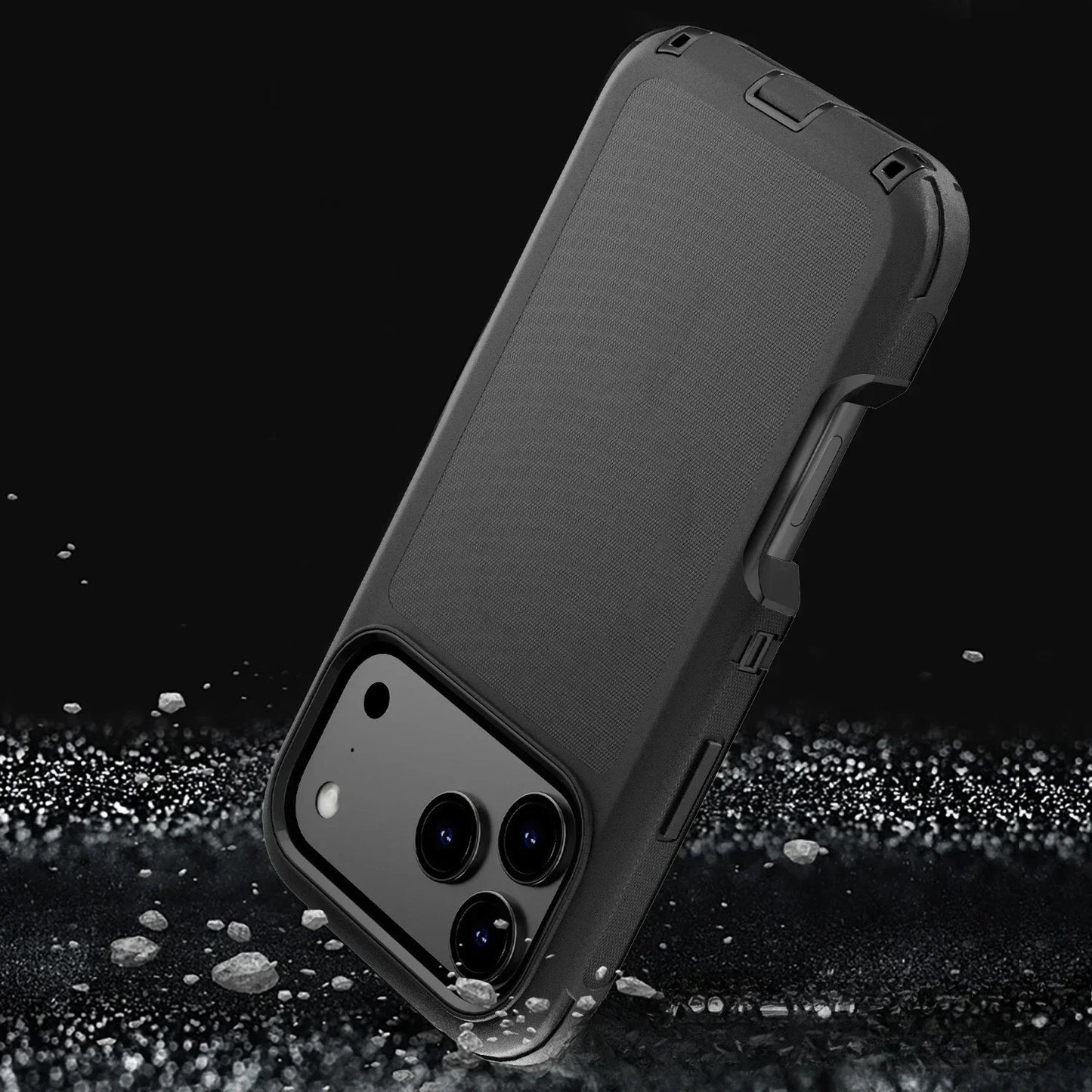 Étui Blindé Antichoc Bicolore avec Clip de Ceinture – Protection Renforcée pour iPhone 13 à 17 Air