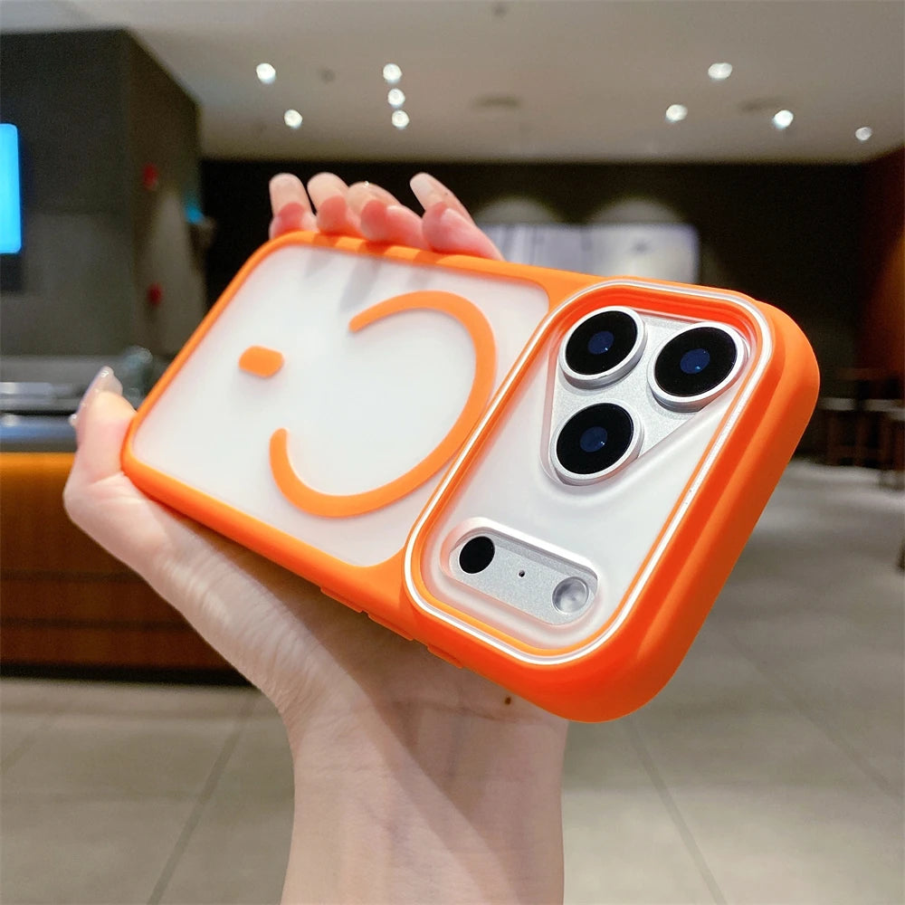 Coque transparente mate givrée compatible MagSafe en TPU magnétique pour iPhone