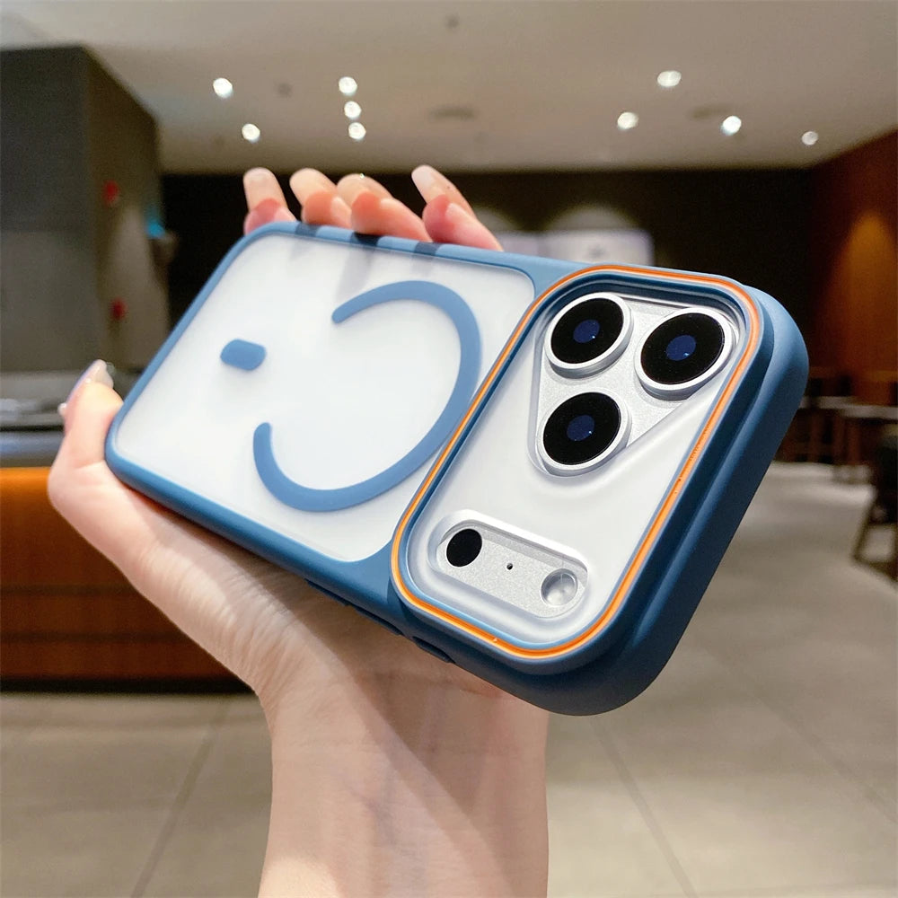 Coque transparente mate givrée compatible MagSafe en TPU magnétique pour iPhone