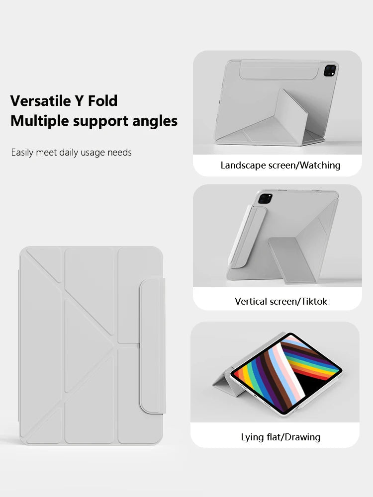 Étui Magnétique 2026 – iPad Air 11/13 M2 • iPad Pro 11/13 M4 • iPad Mini 7