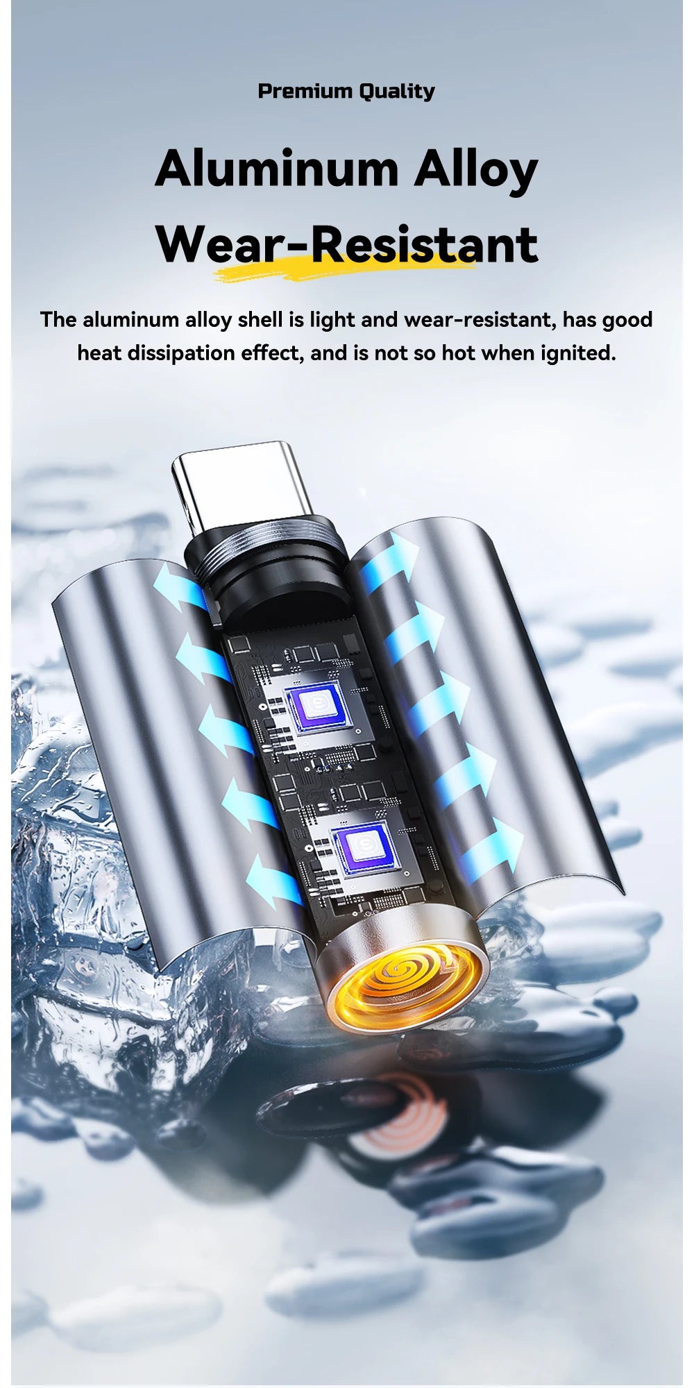 Mini Allume‑Cigare Électronique ESSAGER Type‑C – Sans Flamme, Chauffage Tungstène, Compatible OTG