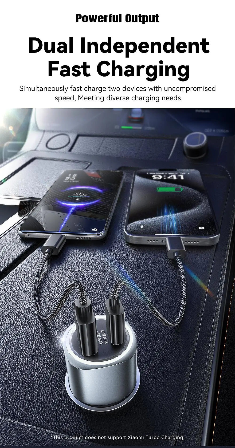 Chargeur voiture Essager 89W — double port QC 4.0/3.0 recharge rapide, USB Type‑C