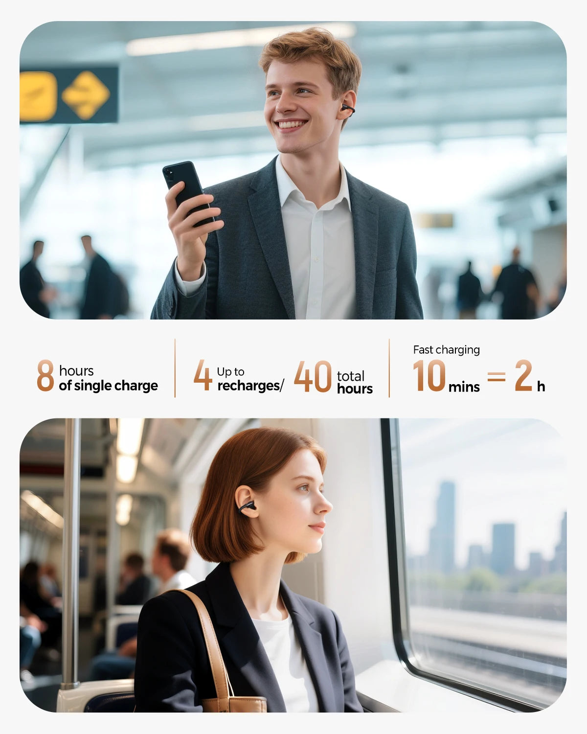 SoundPEATS Clip1 Open-Ear OWS Wireless Earbuds – LDAC, Hi-Res Audio, Dolby Audio, IPX5, 40H Battery
