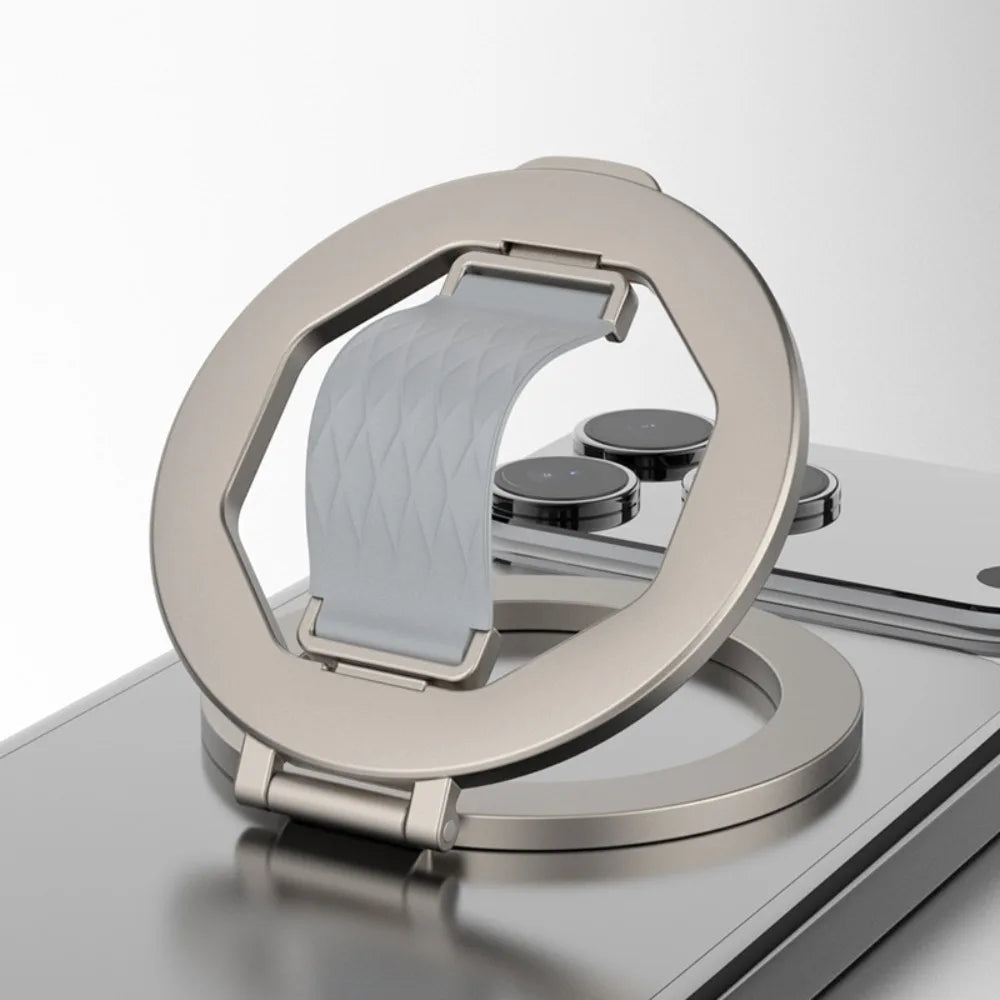 Support magnétique de téléphone rotatif à 360° avec anneau pliable en métal