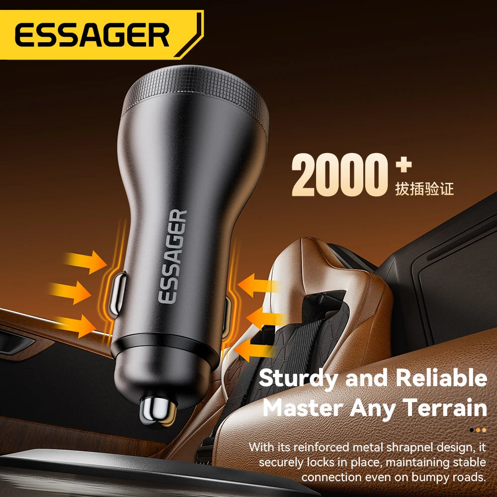 ESSAGER F755 Chargeur Voiture 100W – USB-C 45W + USB-A 55W
