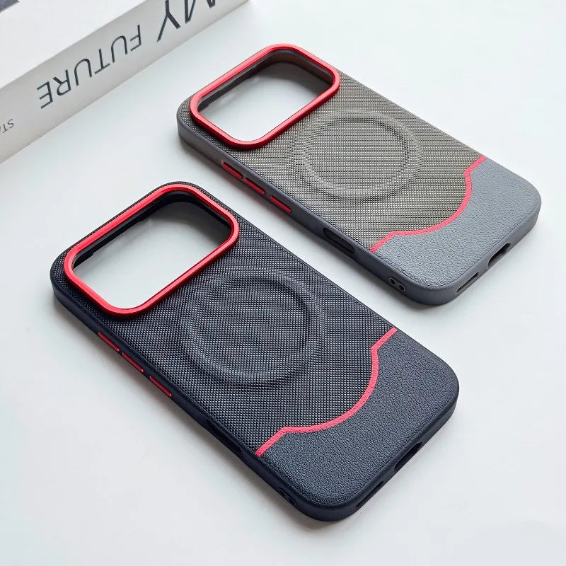 Coque  magnétique en cuir PU mat à grain fin associé au silicone pour Honor 600 / 600 Pro