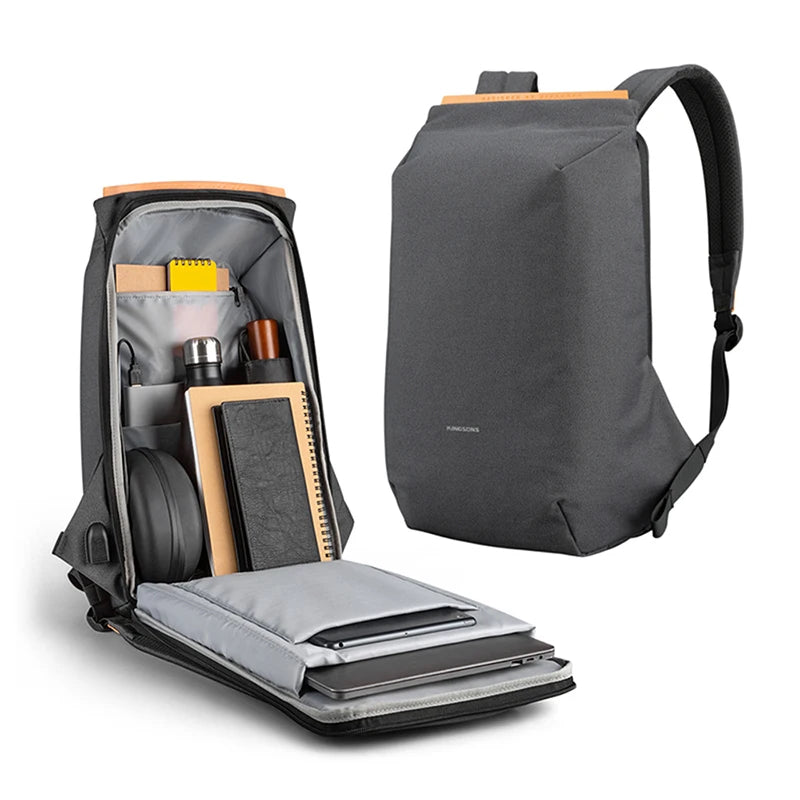 Kingsons Sac à dos antivol KS3207W pour ordinateur 15,6″ avec port USB