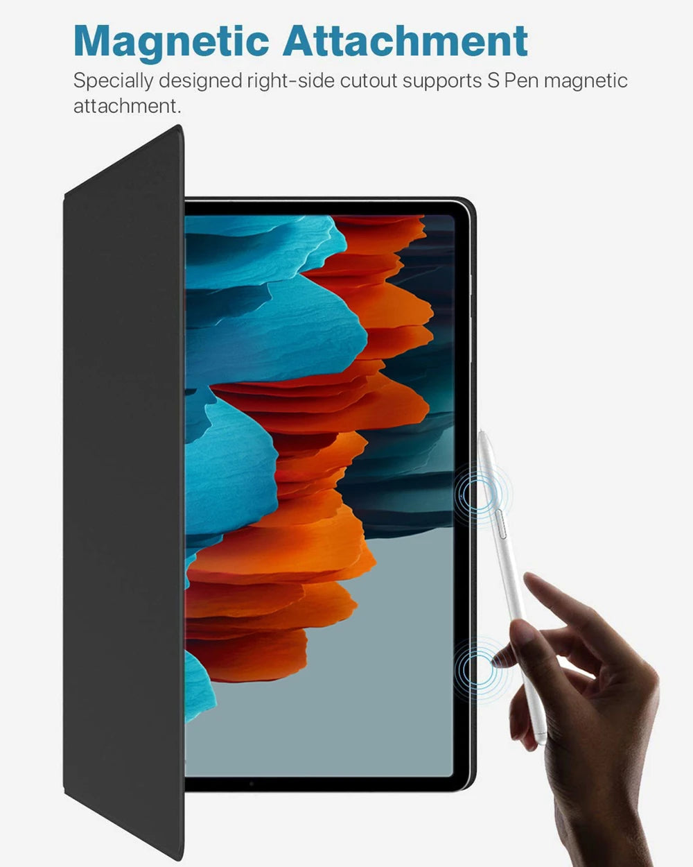 Étui Magnétique pour Samsung Galaxy Tab S7/S8/S9/S10 (10.9”–14.6”) – Support Multi‑Positions, Réveil Automatique & Porte‑Stylet Intégré