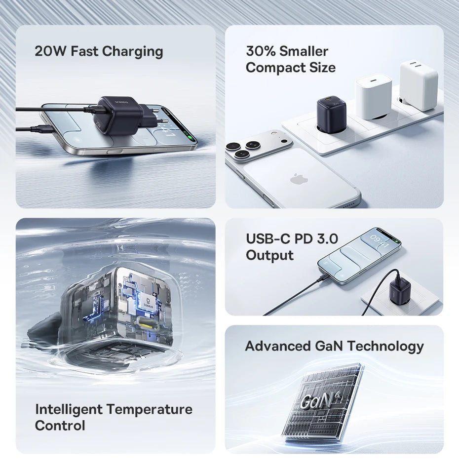Chargeur Baseus USB Type‑C 20W Rapide