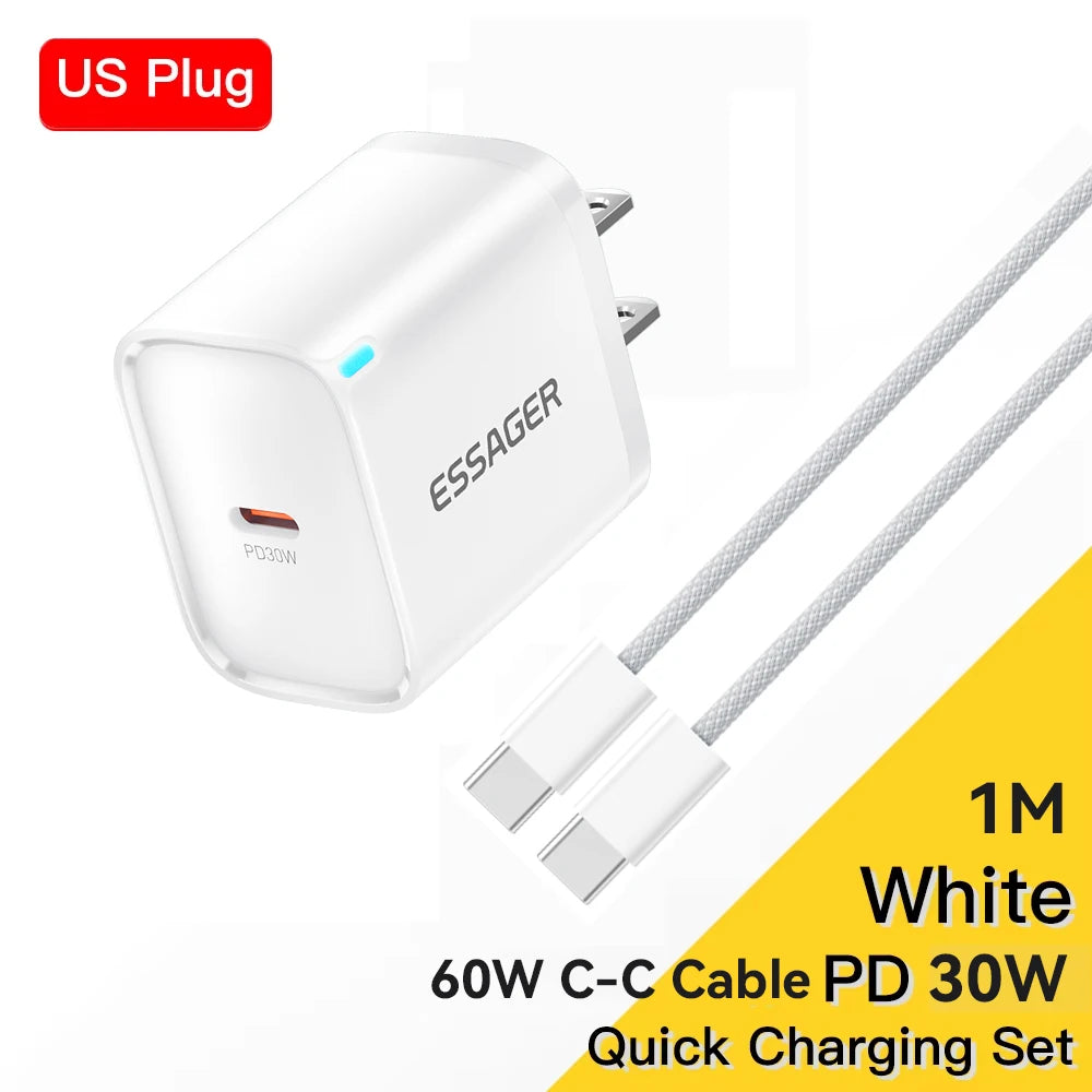 Essager Mini 30W Type‑C – Chargeur compatible avec tous les téléphones