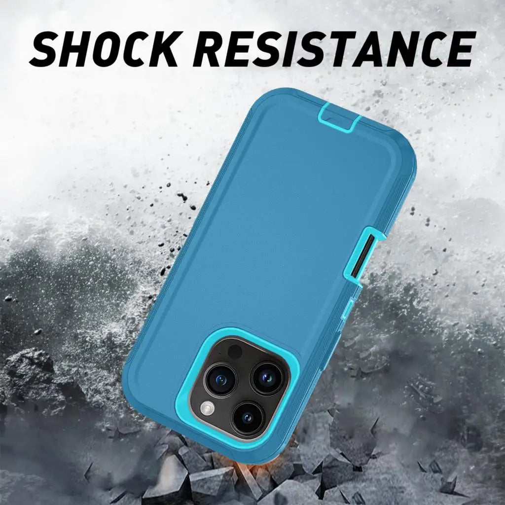 Armor Shockproof Defender Case For iPhone 11–15 Pro Max / X / XS / XR / XS Max / 7 / 8 Plus / SE2 / SE4