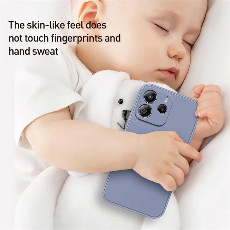 Coque en silicone liquide unie pour Xiaomi – Protection anti‑chute pour Redmi Note 14 / 14 Pro Plus