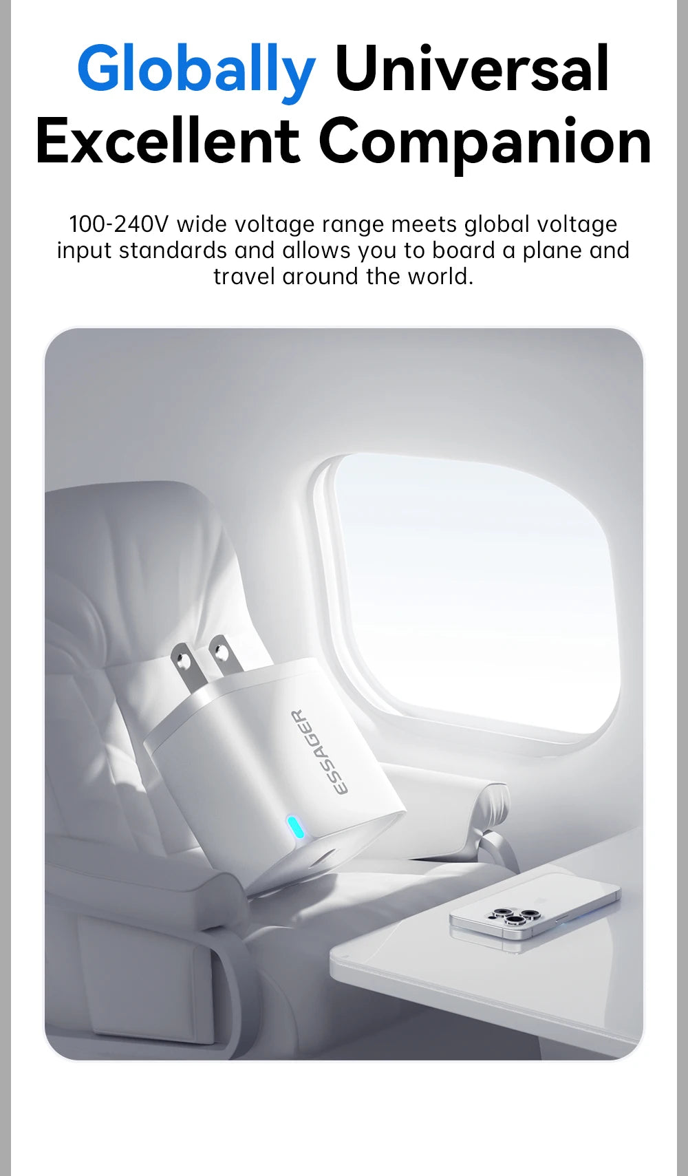 Essager Mini 30W Type‑C – Chargeur compatible avec tous les téléphones