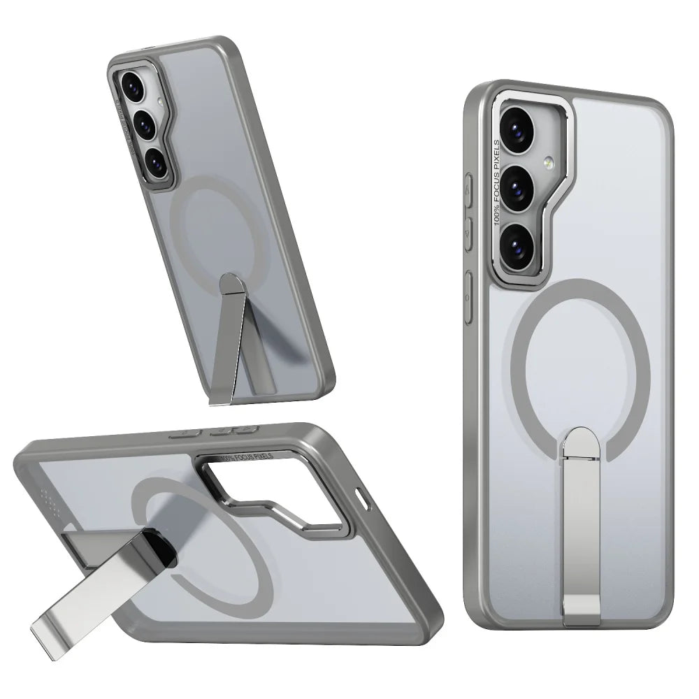 Coque Transparente Magsafe avec Support – Plusieurs Couleurs pour Samsung S26 / S25 / S24 / S23 Ultra / Plus / S24 FE
