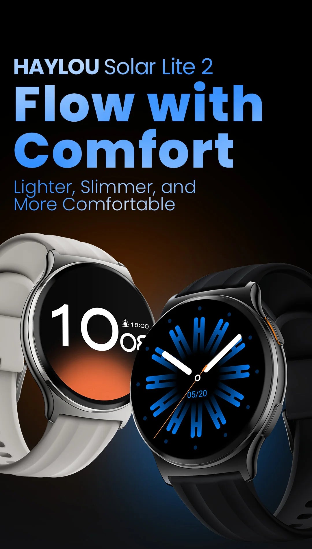 Haylou Solar Lite 2 – Montre Connectée AMOLED 1,43"