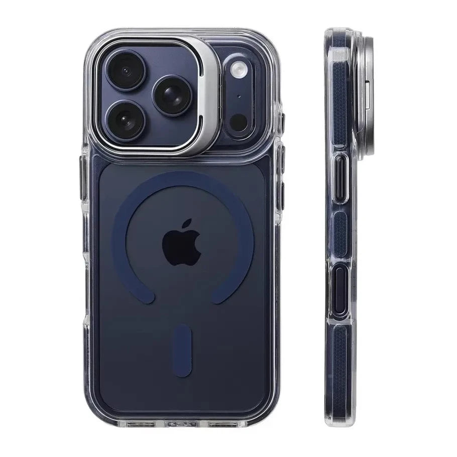 Coque Transparente MagSafe avec Support Rotatif pour iPhone 12 à 17