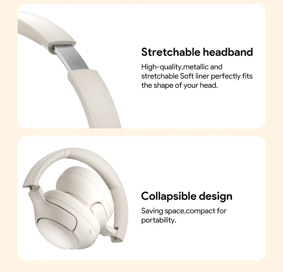 QCY H3 Hi-Res Audio Headphones for Gaming, Music and Calls.