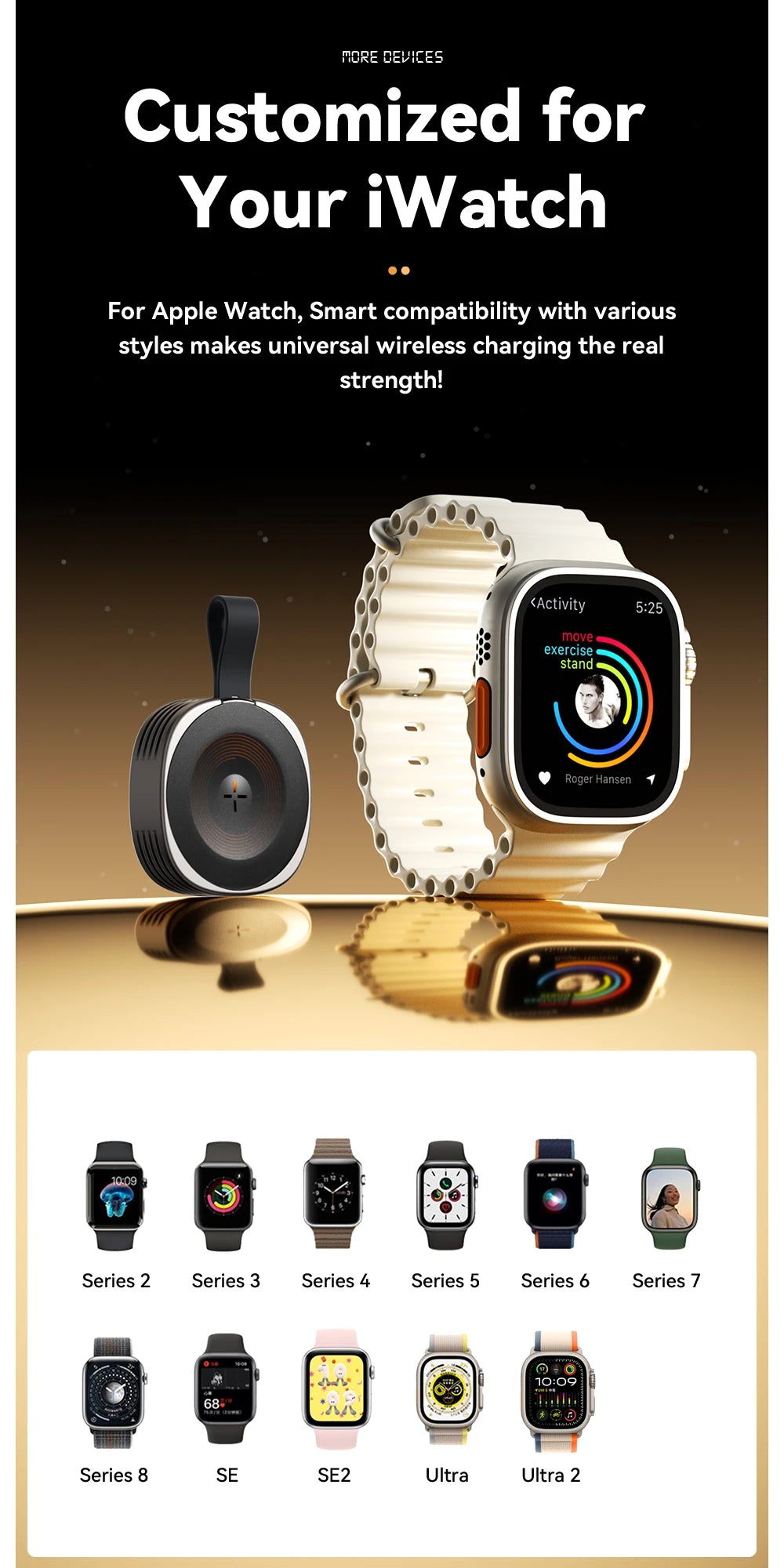Chargeur sans fil magnétique Essager pour Apple Watch