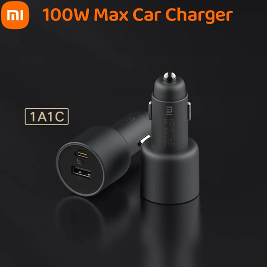 Chargeur voiture Xiaomi 100W Max avec charge ultra‑rapide USB‑C et USB‑A