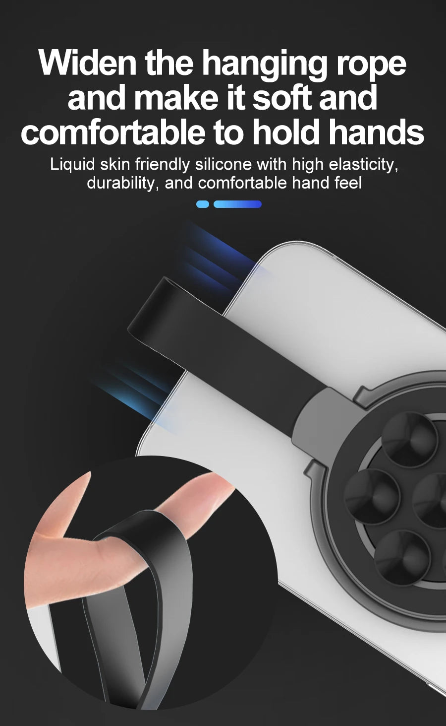 Support Magnétique 2‑en‑1 avec Anneau & Ventouse Silicone – Compatible iPhone / MagSafe
