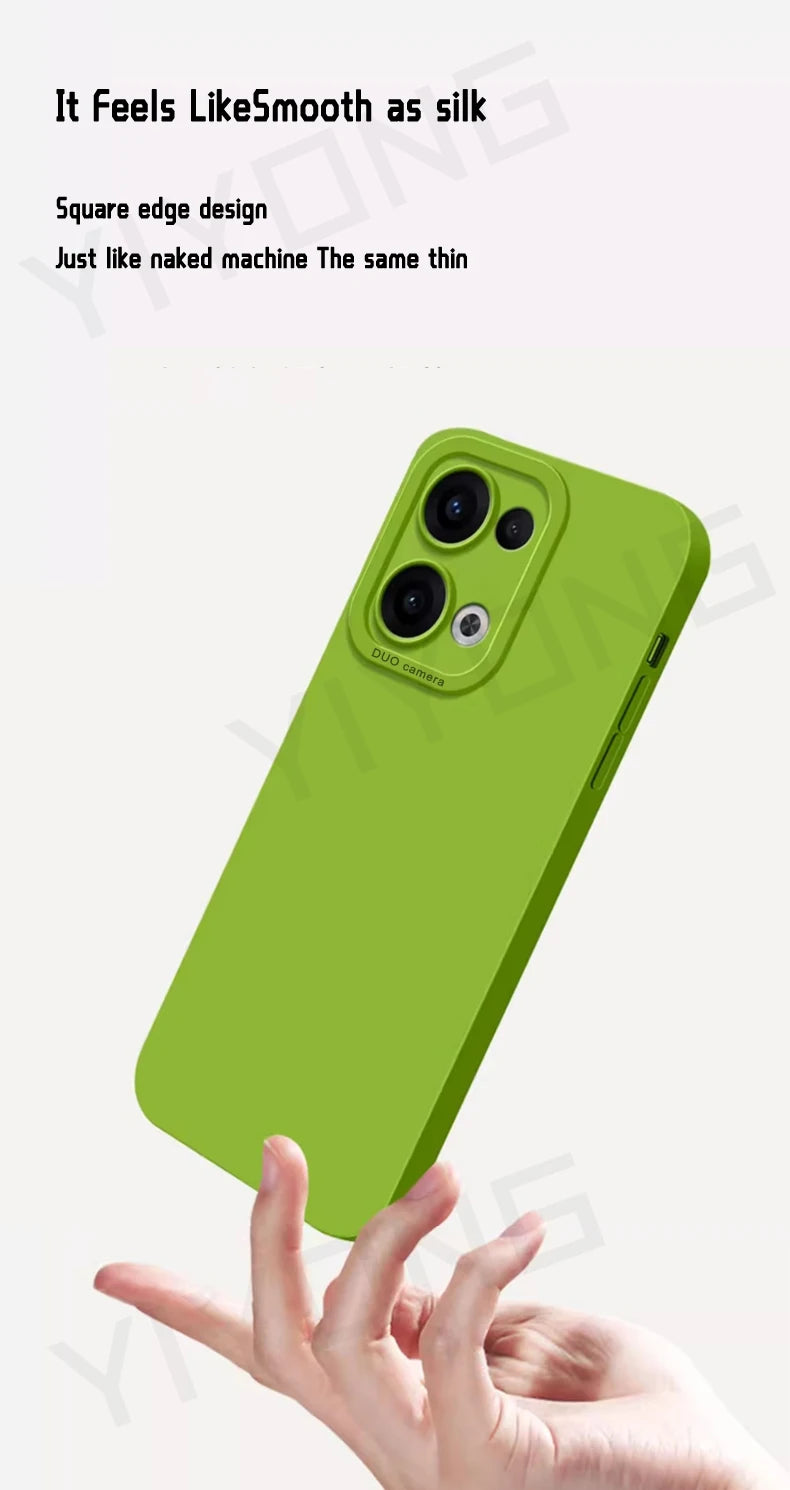 Coque YIYONG Silicone Liquide Soyeux pour OPPO Reno 13 / 13 Pro / 14 / 14 Pro – Étui Souple Antichoc 5G Global