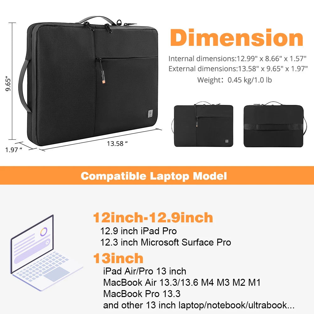 WIWU Housse PC Double Couche Imperméable avec Organisation Intelligente pour MacBook