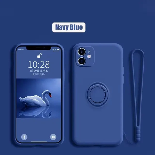 Coque de téléphone avec support magnétique en Silicone liquide de luxe, étui arrière pour XiaoMi 13T 14T 15 Redmi 13C 4G Note 12 13 14 Pro Plus 5G