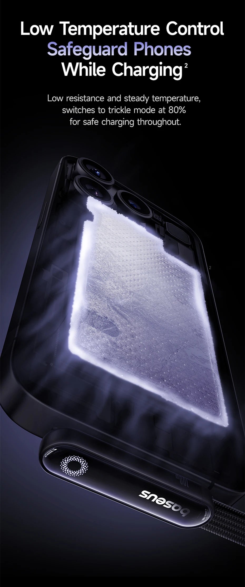 Baseus MVP3 Câble USB‑C Coudé 100W avec LED