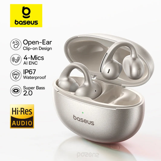 Baseus MC1 Pro Open-Ear TWS Wireless Earbuds – Bluetooth 6.0, IP67, 40H Battery, ENC 4-Mic, SuperBass 2.0