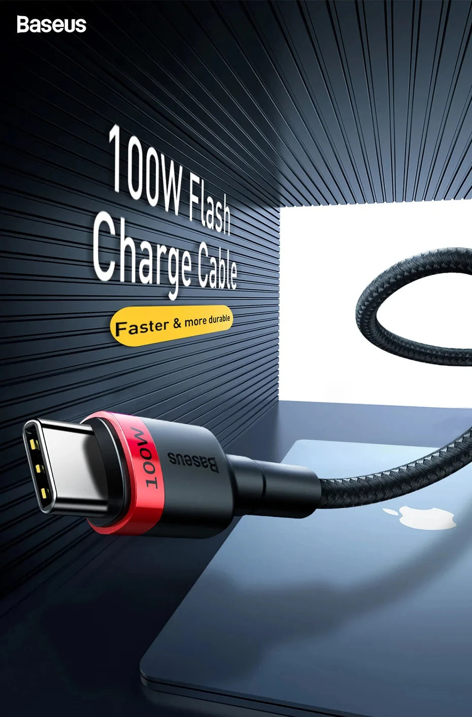 Baseus USB Type C To USB C Cable 100W/5A PD Fast Charging