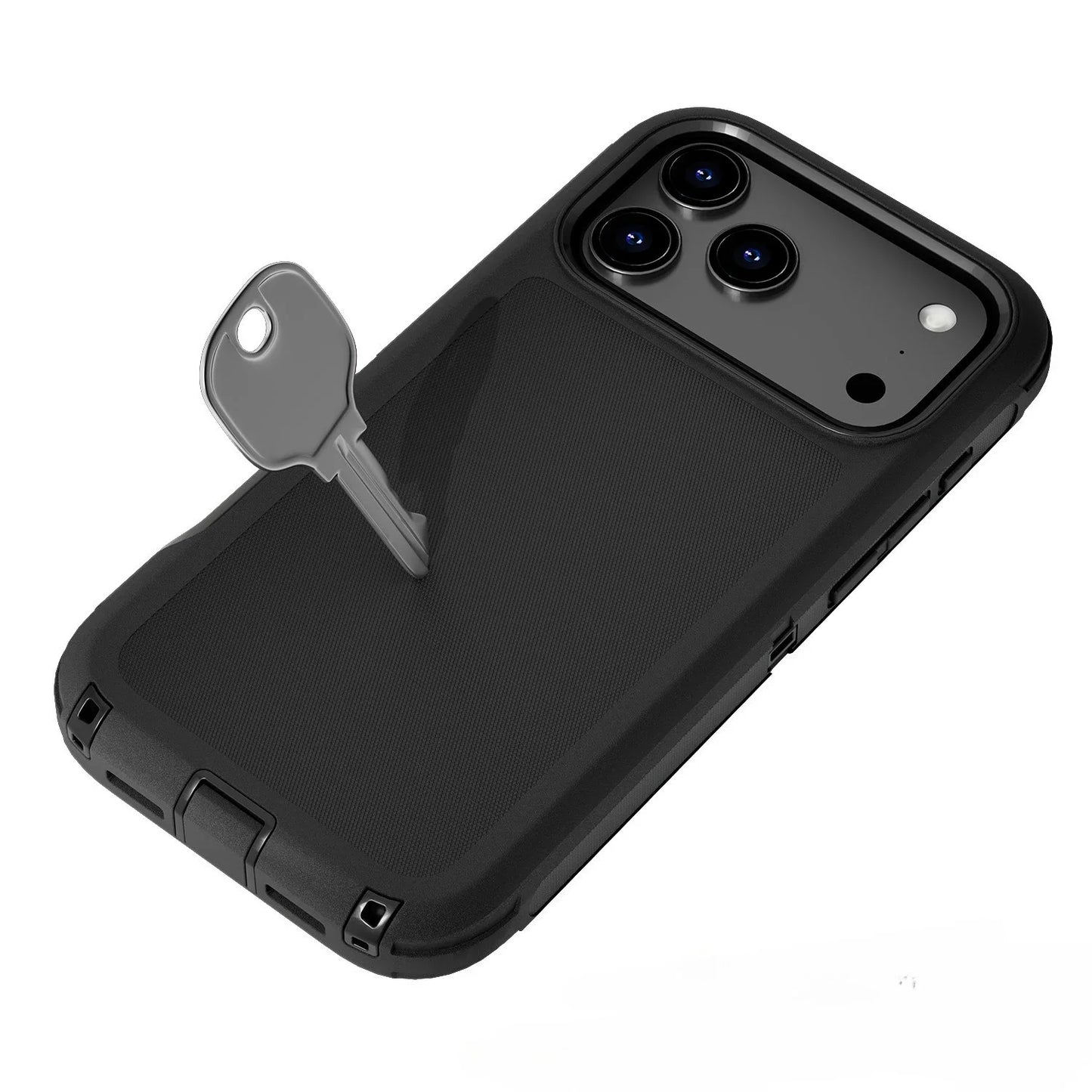Étui Blindé Antichoc Bicolore avec Clip de Ceinture – Protection Renforcée pour iPhone 13 à 17 Air