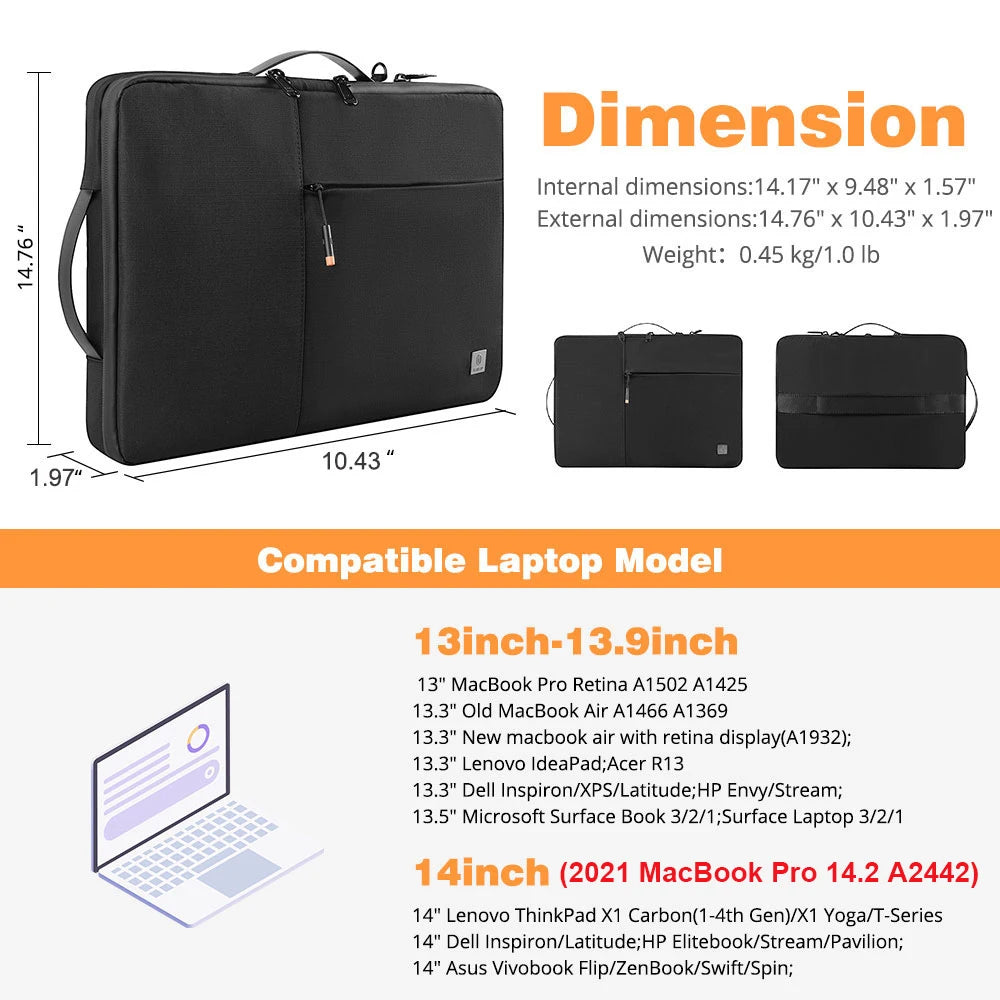 WIWU Housse PC Double Couche Imperméable avec Organisation Intelligente pour MacBook