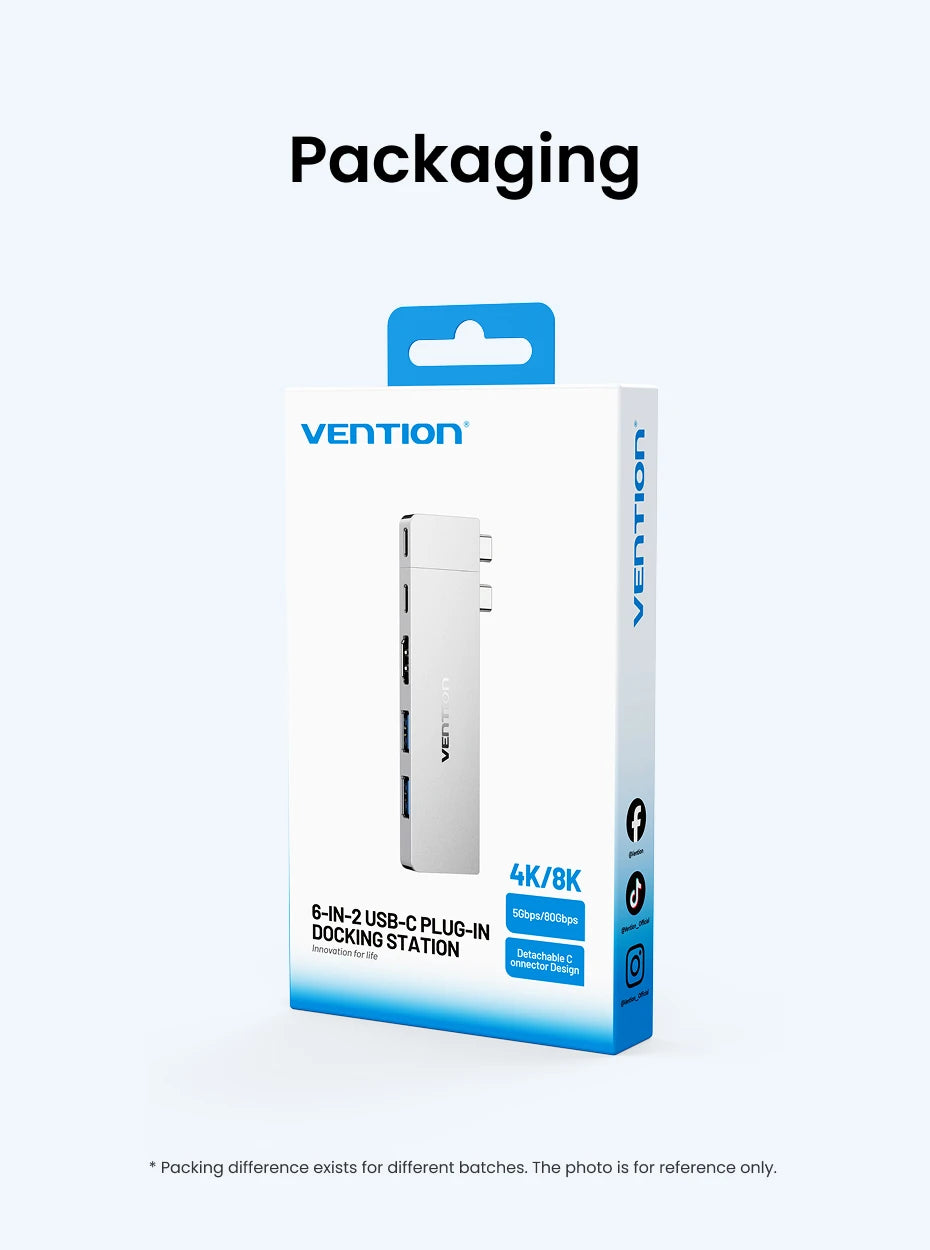 Vention USB‑C Plug‑in HUB – Thunderbolt 4, 6 Ports, Compatible Mac/iPhone/Windows
