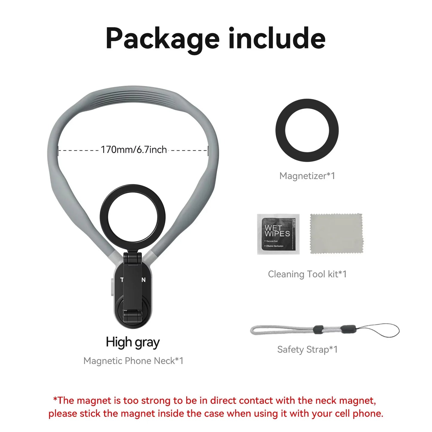 Support de Cou Magnétique TELESIN pour Smartphone – Vidéo POV Mains Libres
